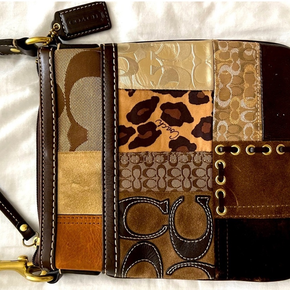 Y2K Vintage patched coach crossbody purse